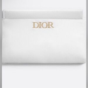 Dior White Pouch with Gold Embroidery